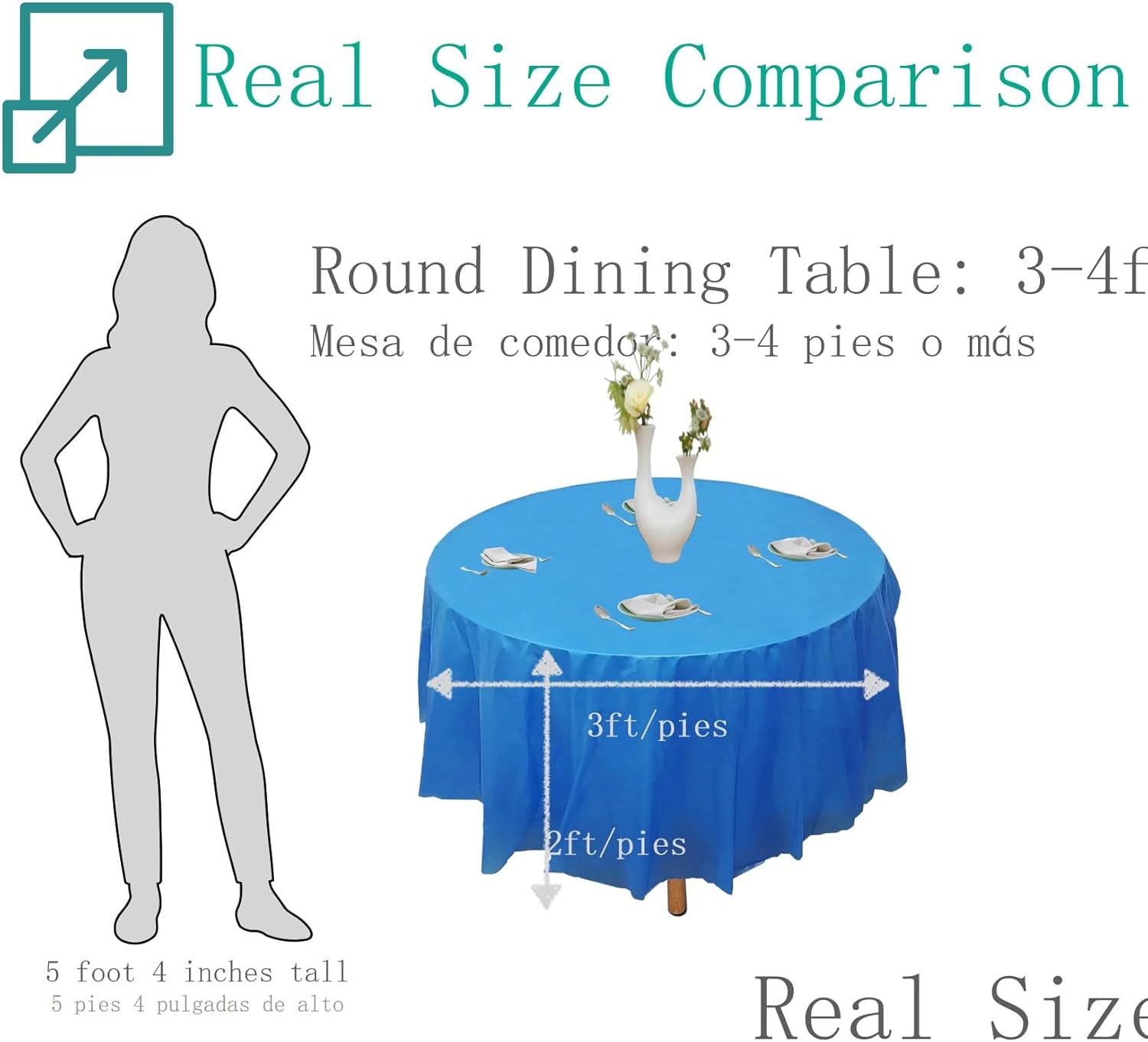 12pk Plastic Round Table Cover, 84'' Diameter, Royal Blue O77234