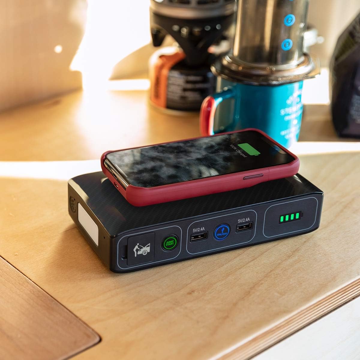 44400 mWh Portable Laptop Power Bank with AC Outlet and Car Charger V722