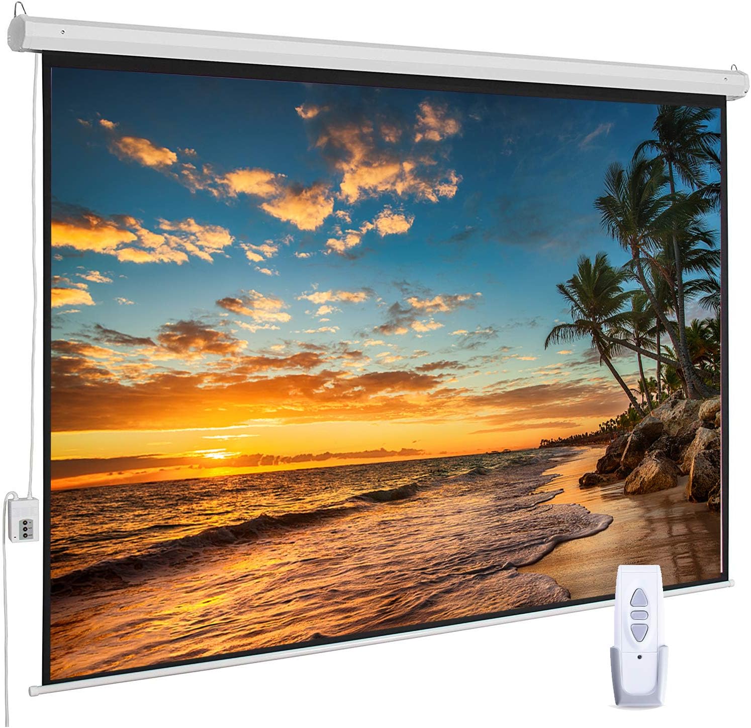 100 inch 16:9 HD Electric Projector Screen with Remote Control A351