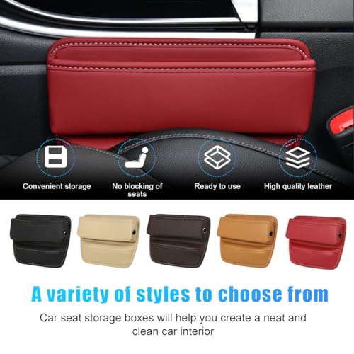 Car Seat Gap Organizer Leather Auto Console Side Storage Box Q946