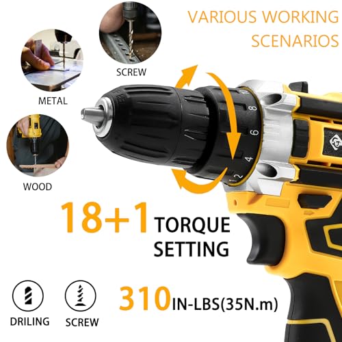 21v Cordless Drill Set with Battery & Charger C12641