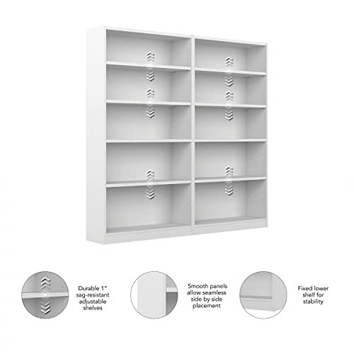 Black 5 Shelf Bookcase Set of 2 Z417114