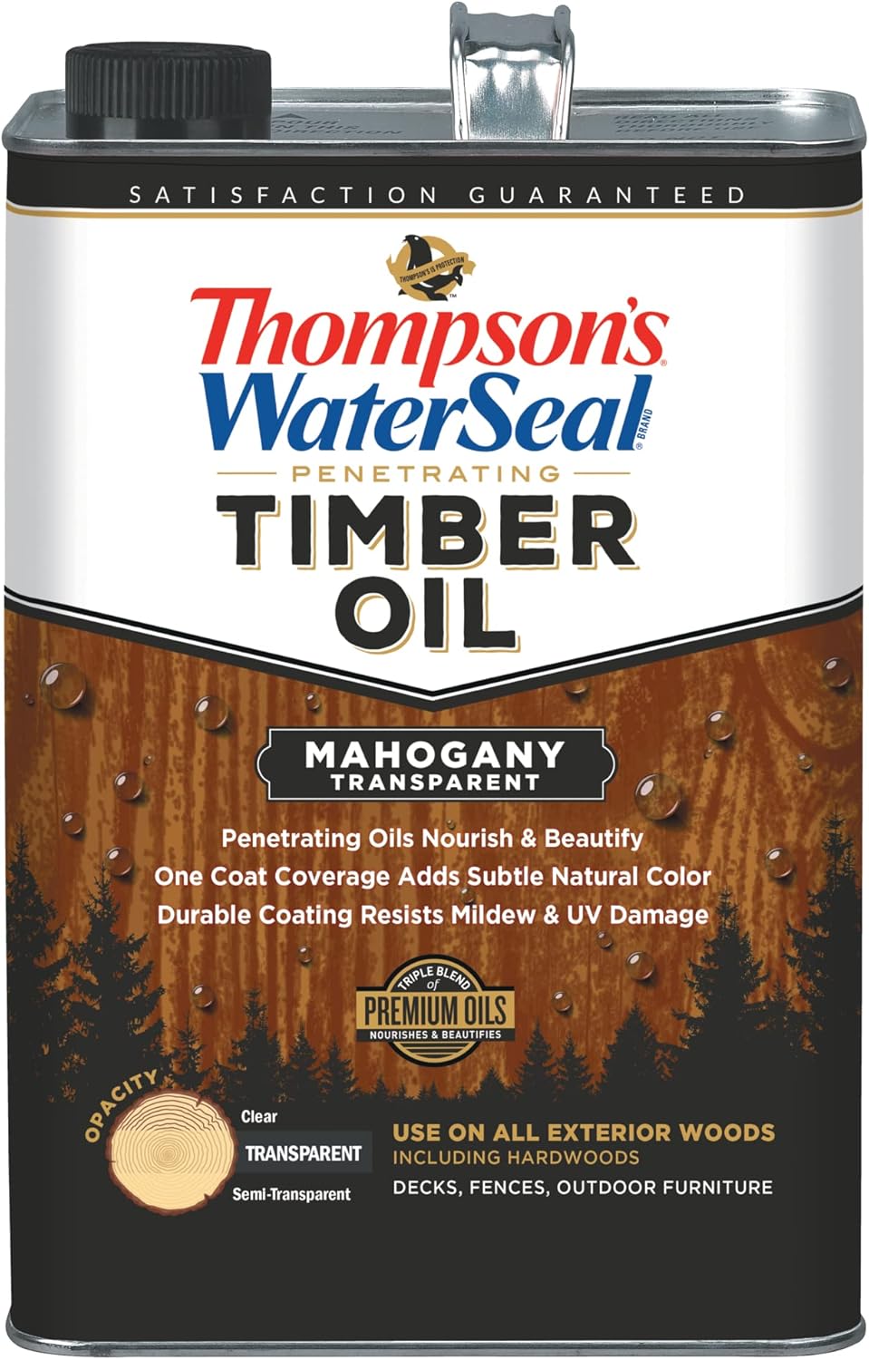 Mahogany Penetrating Transparent Timber Oil, 1 Gallon H49910
