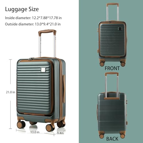 Black 20-Inch Hardside Carry On Luggage with Spinner Wheels TSA Lock S53933