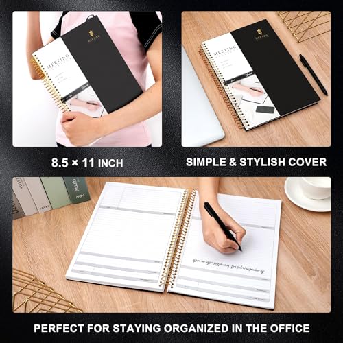 Pink Hardcover Leather Meeting Notebook J67774