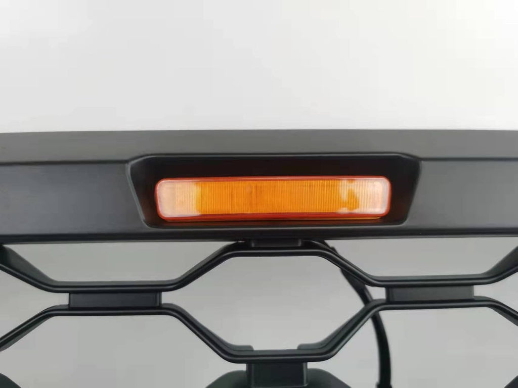 Matte Black Front Grille with Letters & LEDs F93346