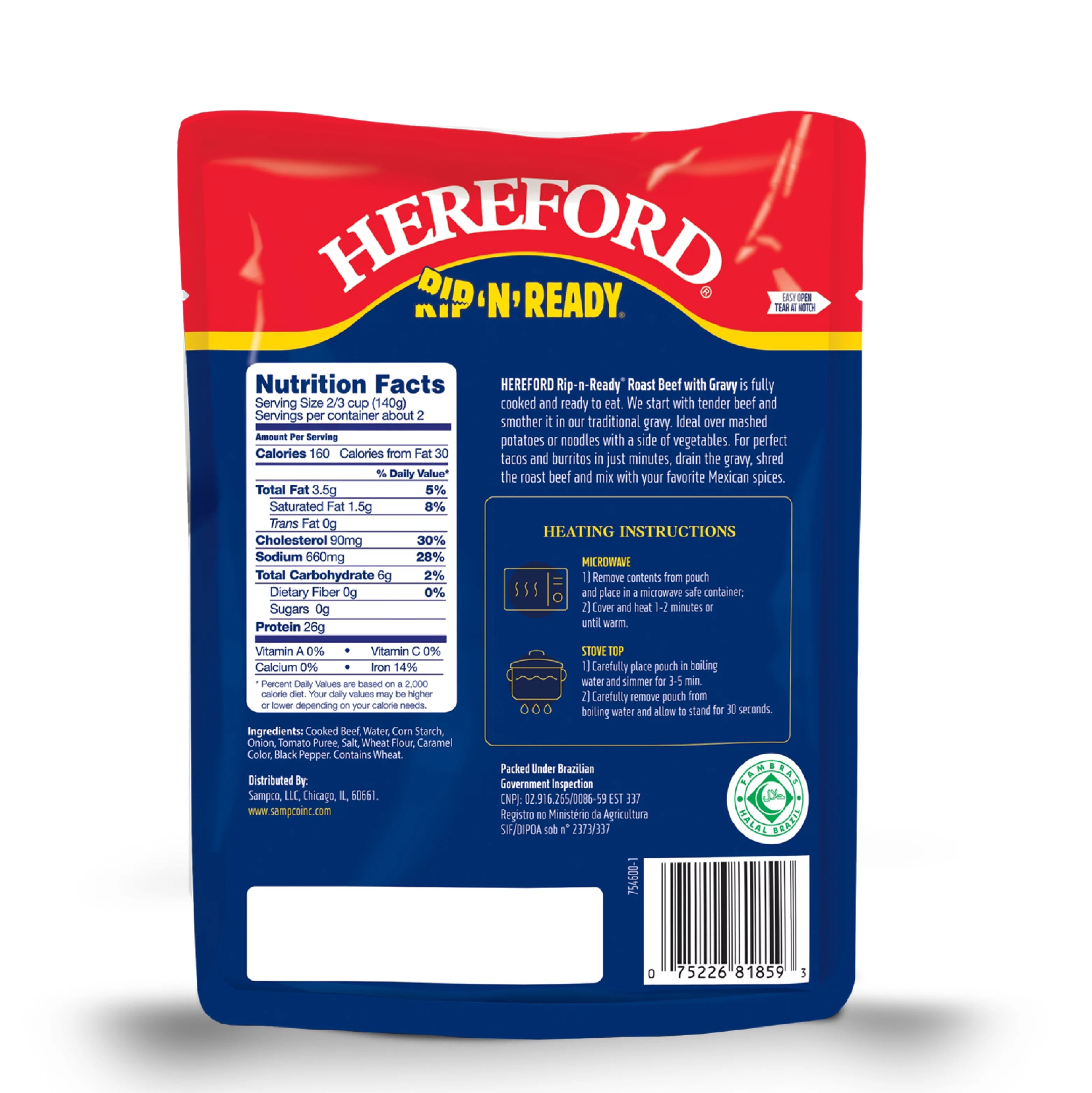 10 oz Fully Cooked Roast Beef with Gravy K292890