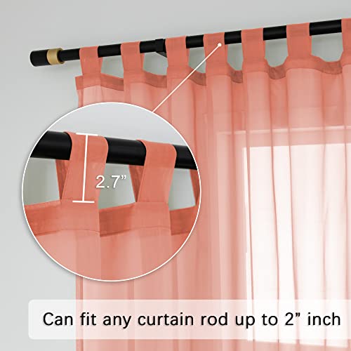 Dusty Blue Tab Top Semi Sheer Curtains, 52 x 72 inches, 2 Panels X746