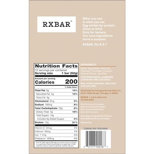 Coconut Chocolate Protein Bars, 22oz Box (12 Bars) B809