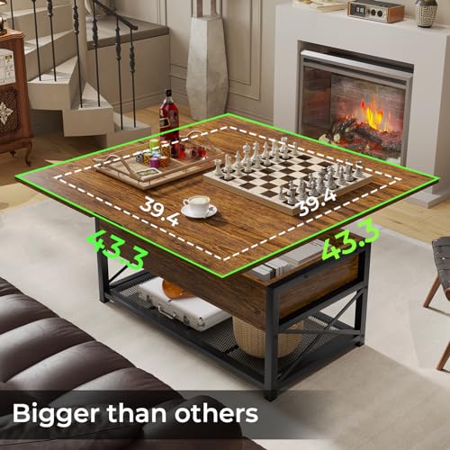 Black Lift Top Coffee Table with Storage D9225