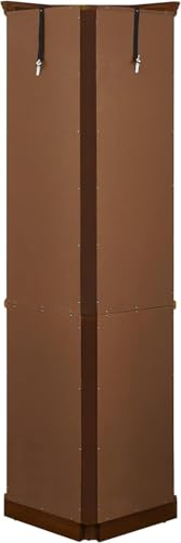 Lighted Corner Curio Cabinet with 4 Adjustable Shelves, Mirrored Back Panel, 4 Tempered Doors, 23.75"×11.75"×70", Cherry H9100