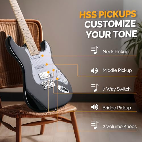 39" Full Size Electric Guitar with HSS Pickup Coil Split B28235