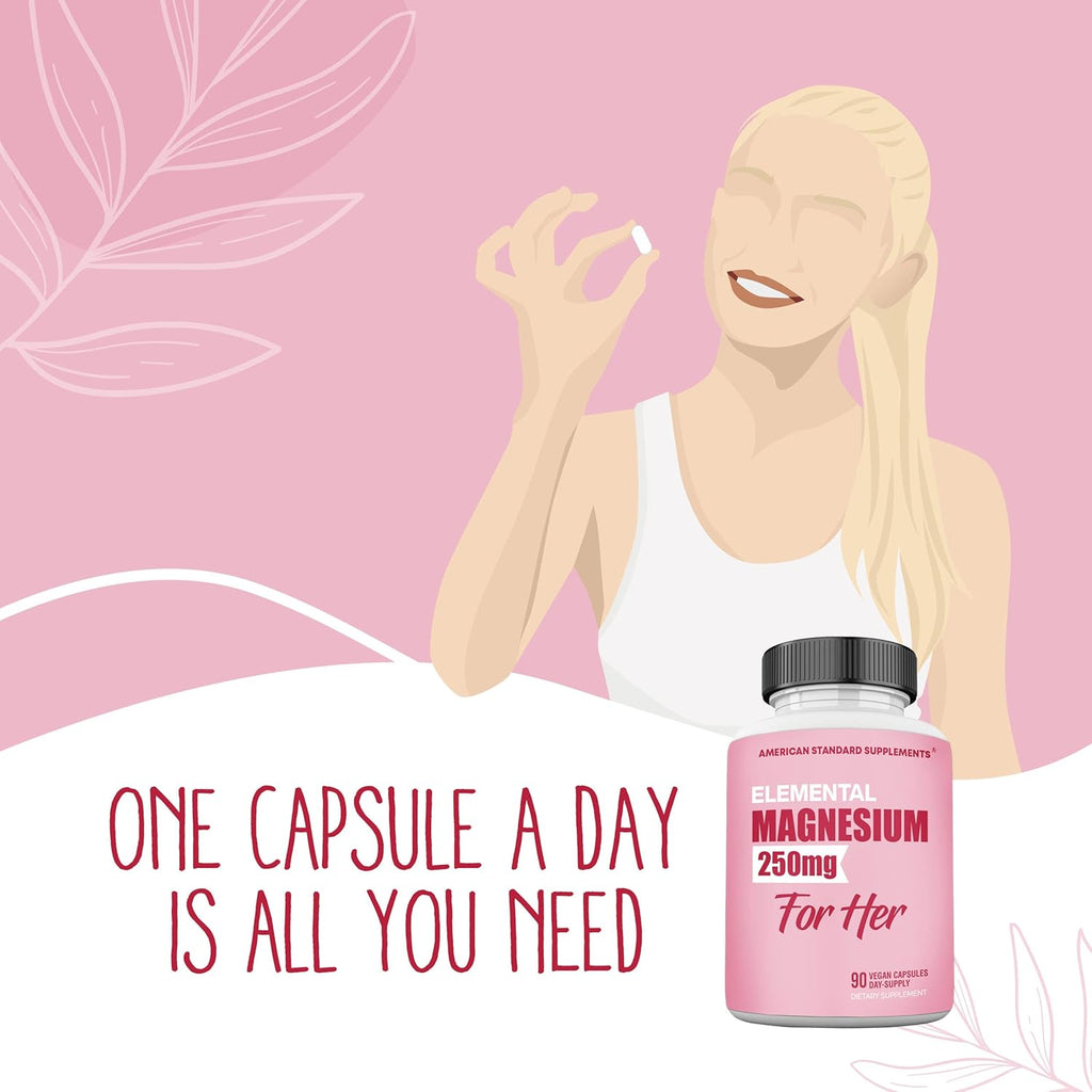 Magnesium Glycinate 250mg 90 Capsules Supplement Y257