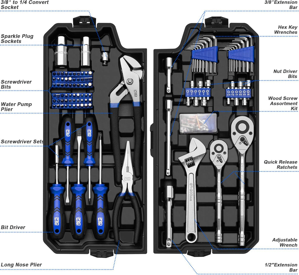 240-Piece Mechanics Tool Set with Plastic Storage Toolbox Z67296