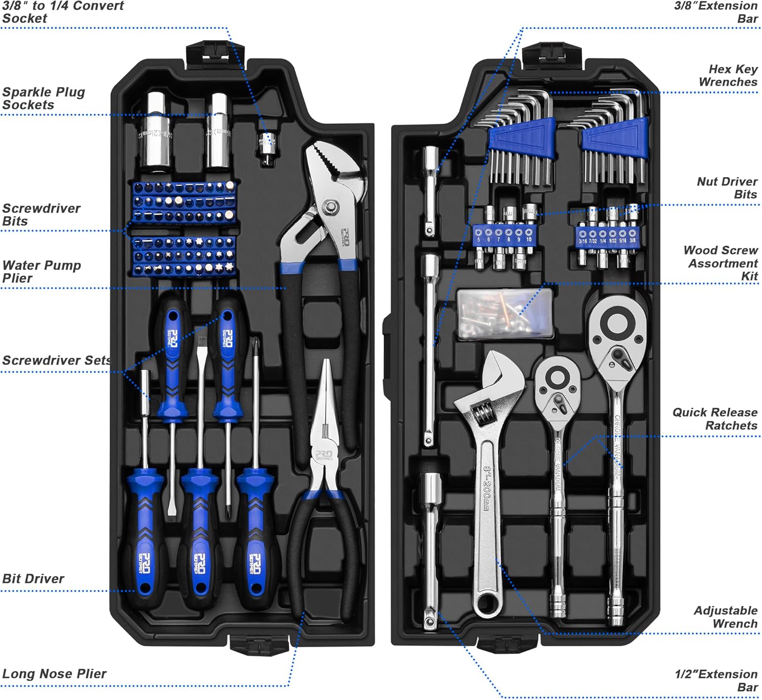 240-Piece Mechanics Tool Set with Plastic Storage Toolbox Z67296