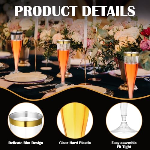 36 Pcs Clear Plastic Champagne Flutes 4.5 oz Disposable Y122344