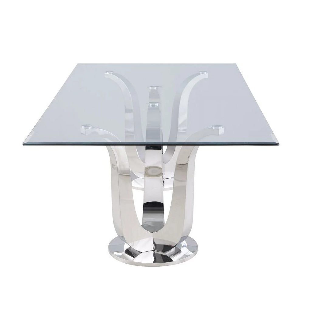 Rectangular Steel and Glass Dining Table K274