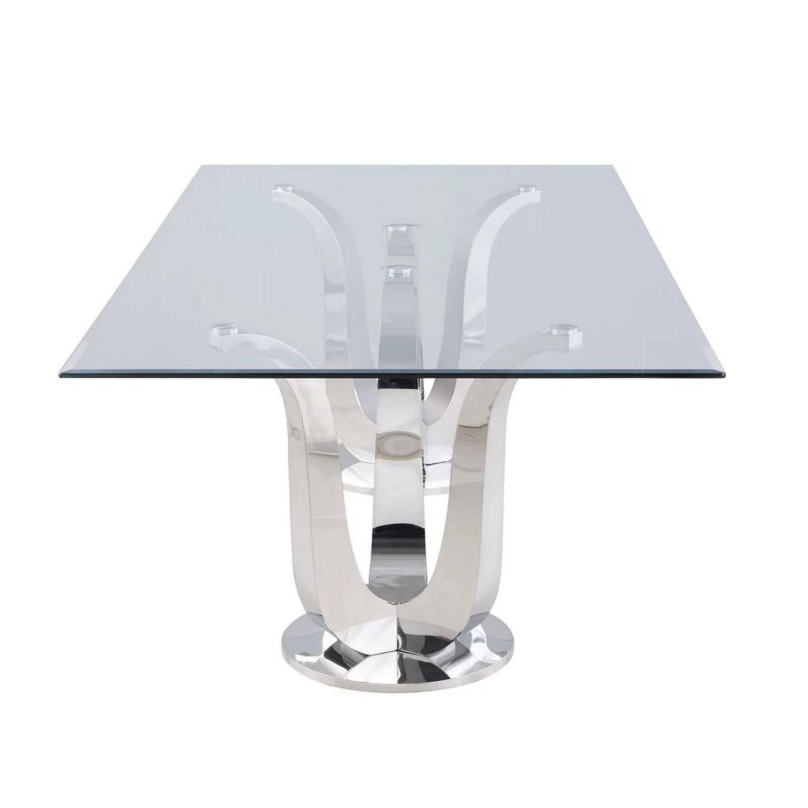 Rectangular Steel and Glass Dining Table K274