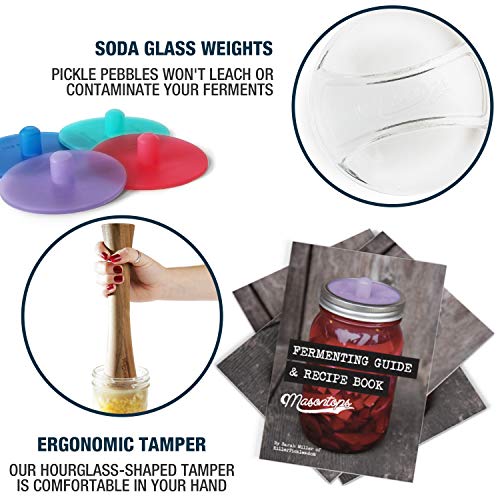 Fermentation Jar Starter Set with Mason Jar, Lids & Weight C436753