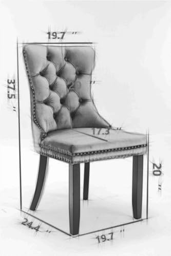 Green Velvet Dining Chairs Set of 2 Q3332