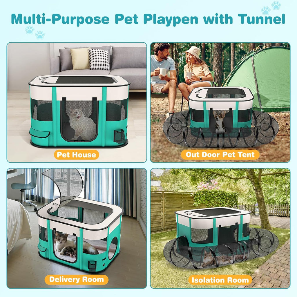 Outdoor Cat Enclosure with Tunnel Z252325