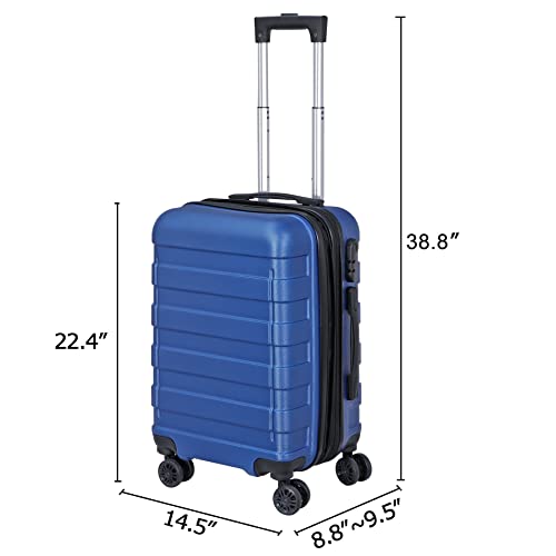 Black 21 Inch Expandable Hardside Carry On Luggage with Spinner Wheels K122997