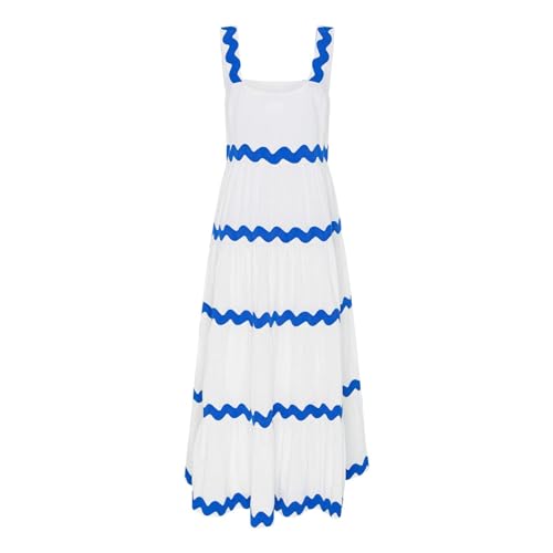 Sleeveless Scoop Neck Tiered Flowy Long Maxi Dress K651