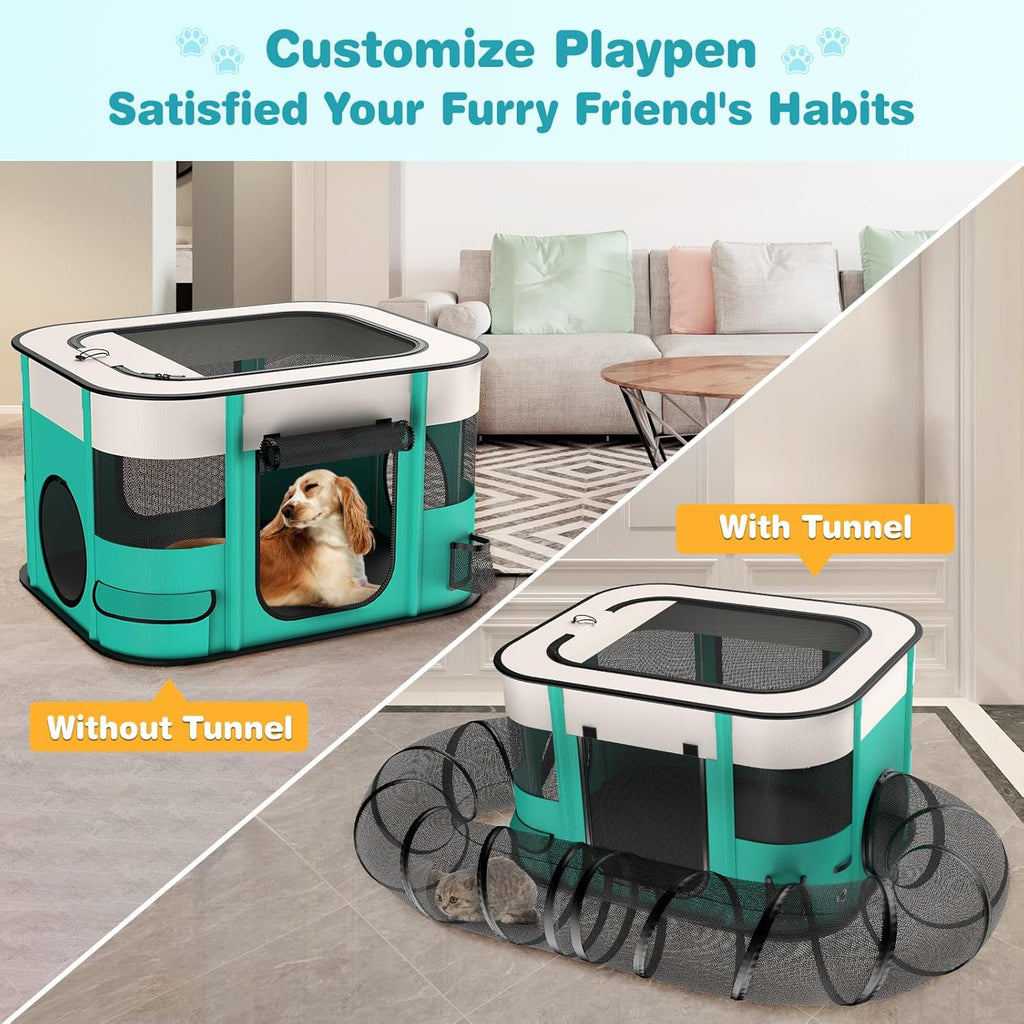 Outdoor Cat Enclosure with Tunnel Z252325