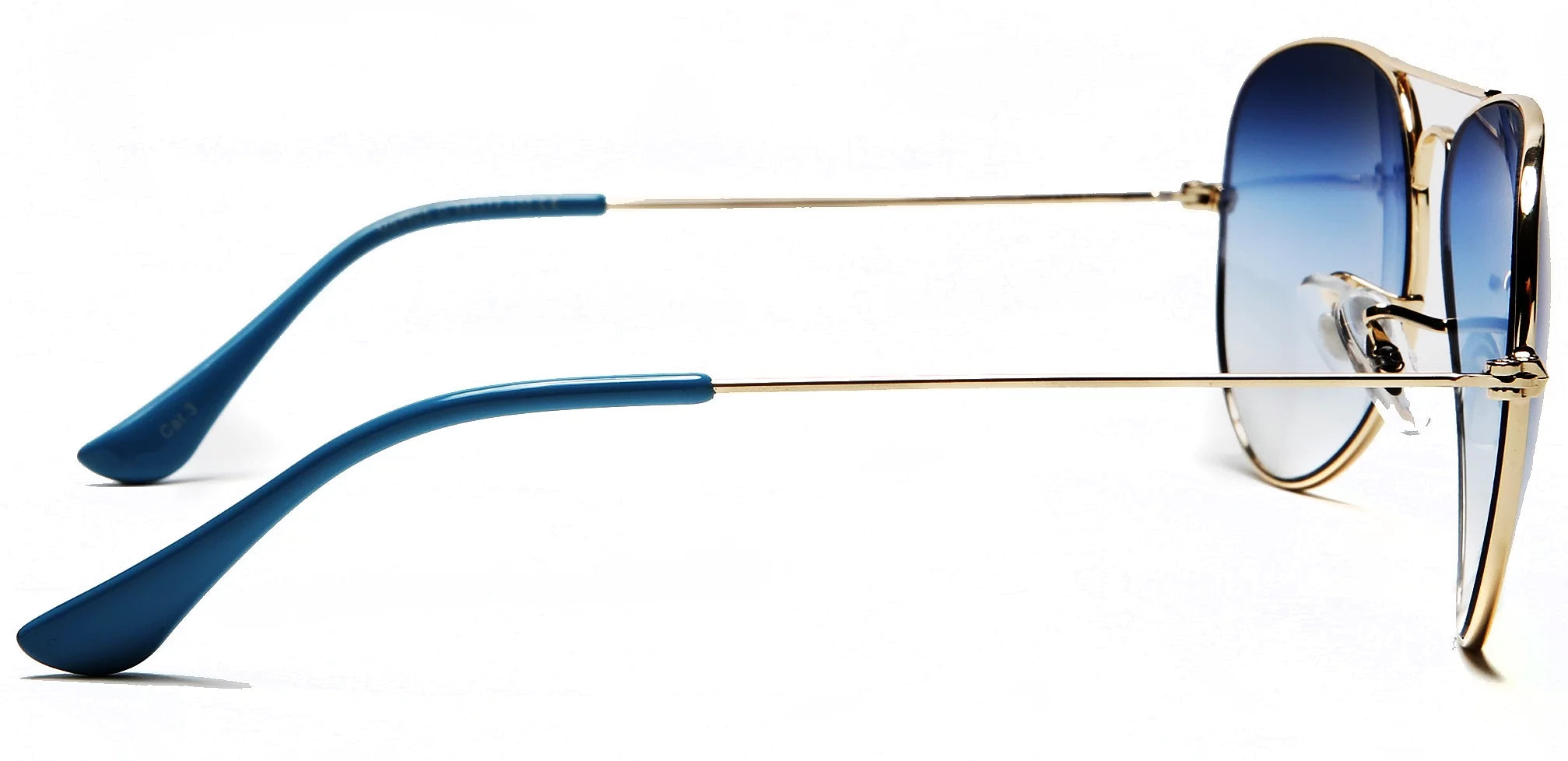 Gold Frame Blue Lens Aviator Sunglasses C88398
