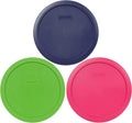 6/7 Cup Green Blue Fuchsia Pink Round Plastic Storage Lid C2535