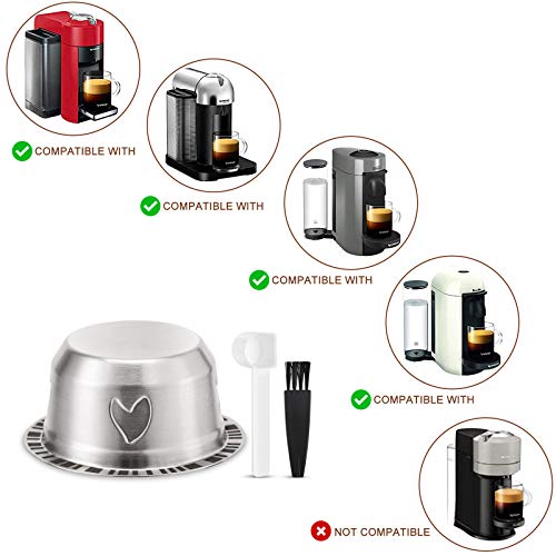 Refillable Stainless Steel Vertuo Capsule with 40 Foil Lids Y5728