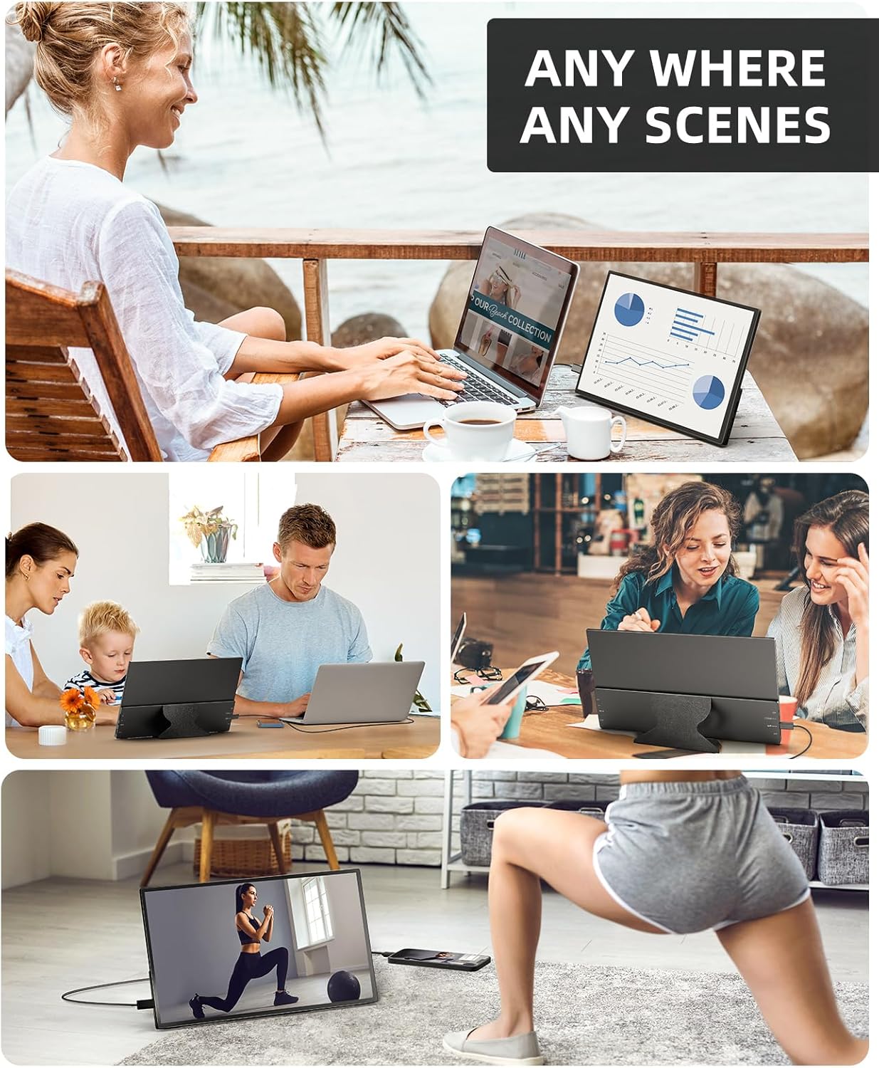 15.6'' 1080P FHD IPS USB C HDMI Portable Monitor N8371