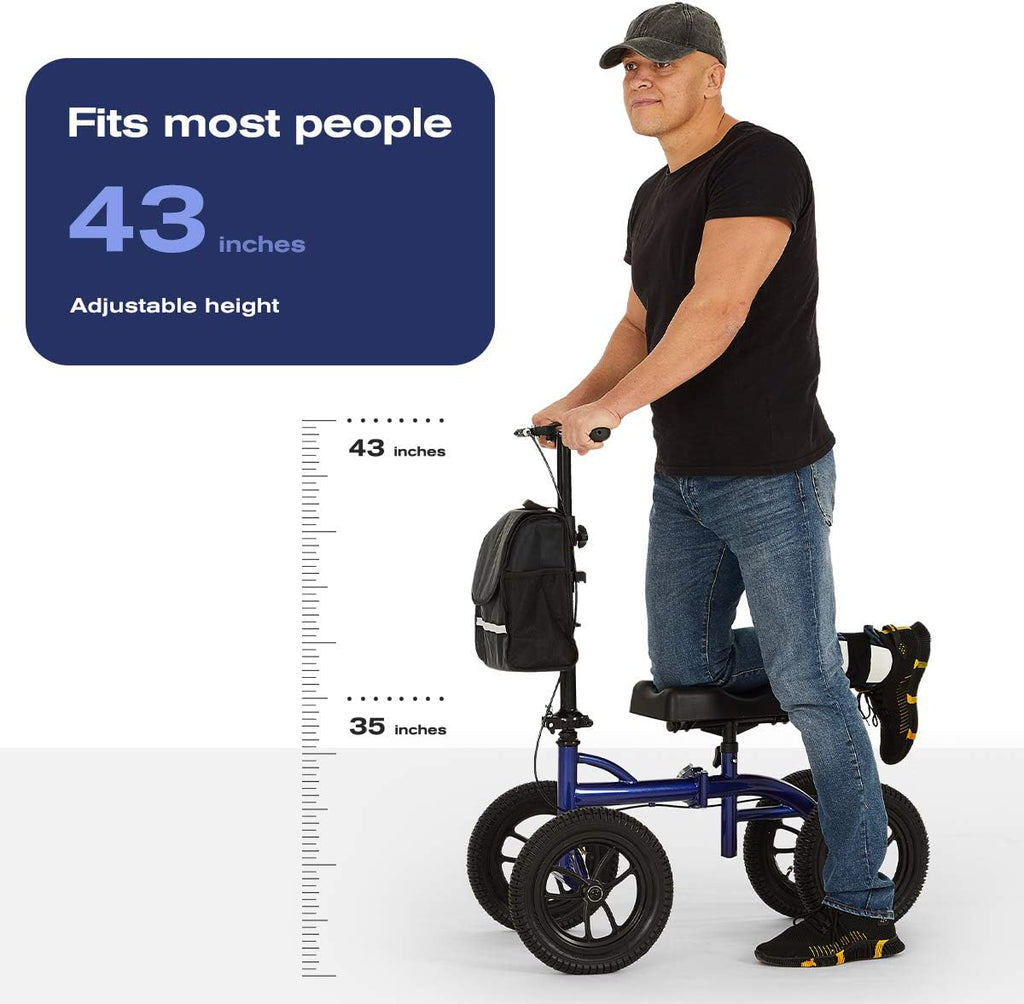 Heavy Duty Knee Walker with 12 inch Pneumatic for 500LB J6353
