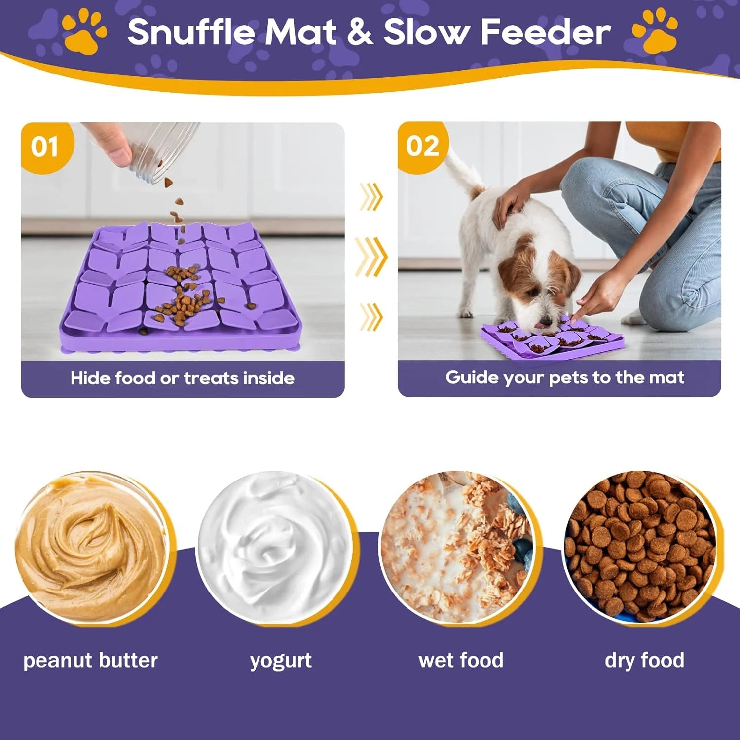 Purple Silicone Snuffle Mat for Dogs W458265