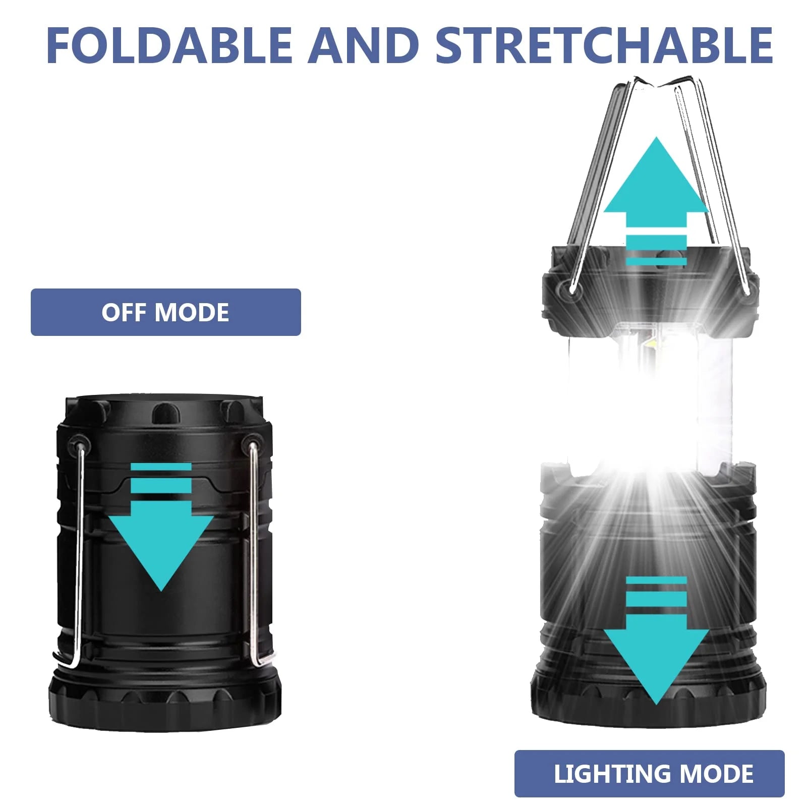 4 Pack Camping Lantern with 30 LED Bulbs and COB Flashlight U126674