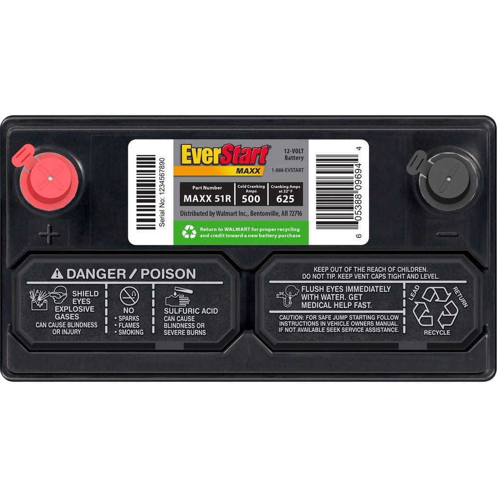 Group Size 51R 12 Volt 500 CCA Lead Acid Automotive Battery I9124