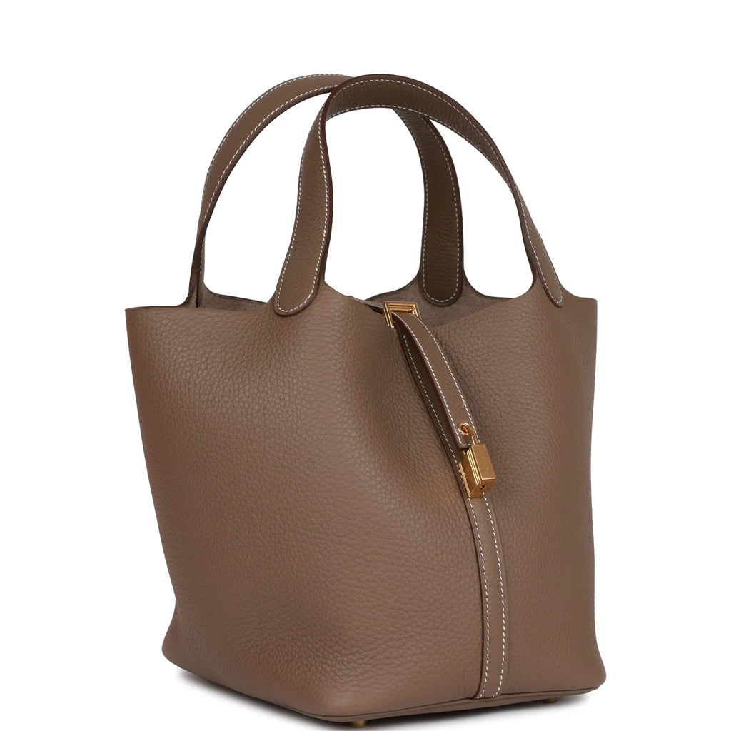 Etoupe Clemence Gold Hardware Bag V522