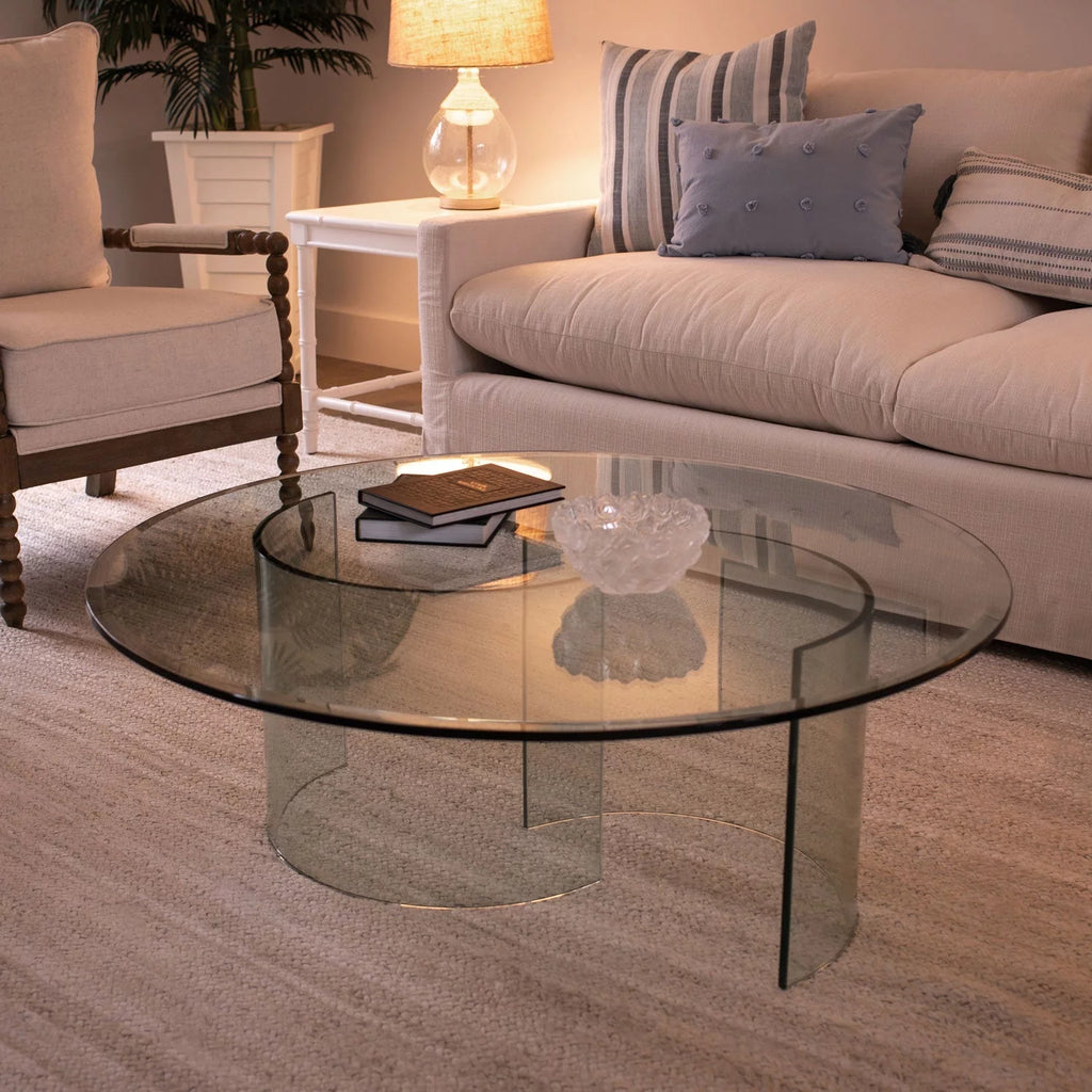 26" Round Clear Tempered Glass Table Top F9497