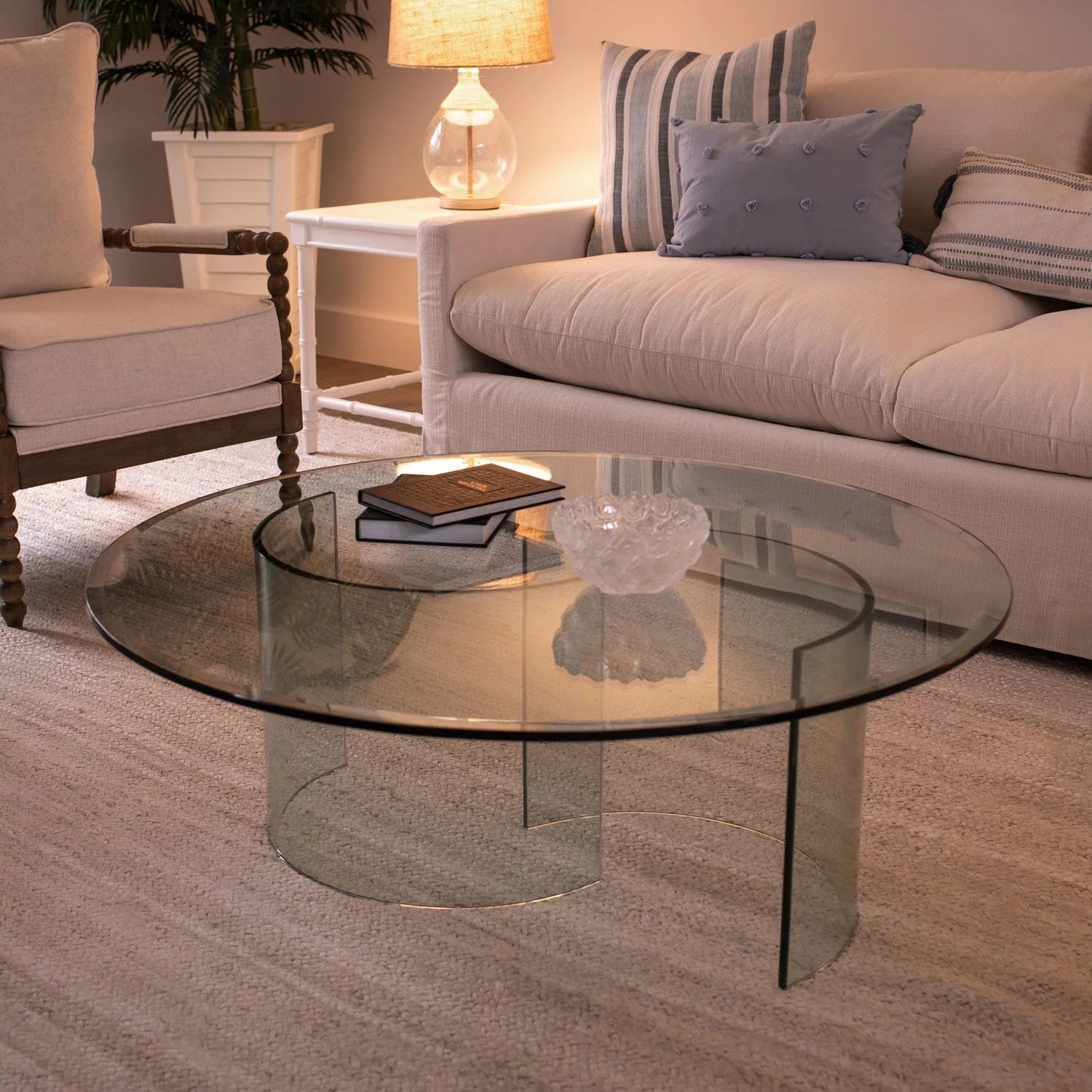 26" Round Clear Tempered Glass Table Top F9497