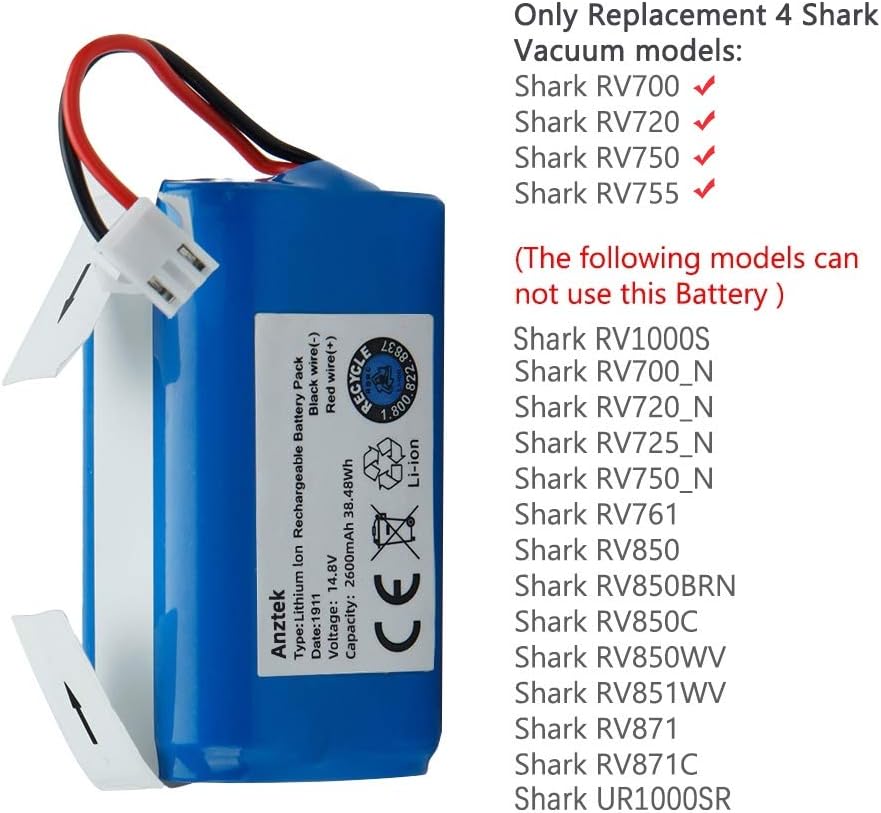 14.8V 2600mAh Rechargeable Battery (3 Prong Plug) C949875