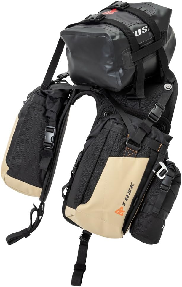 Black/Tan Dry Duffel with Bottle Holders K3929