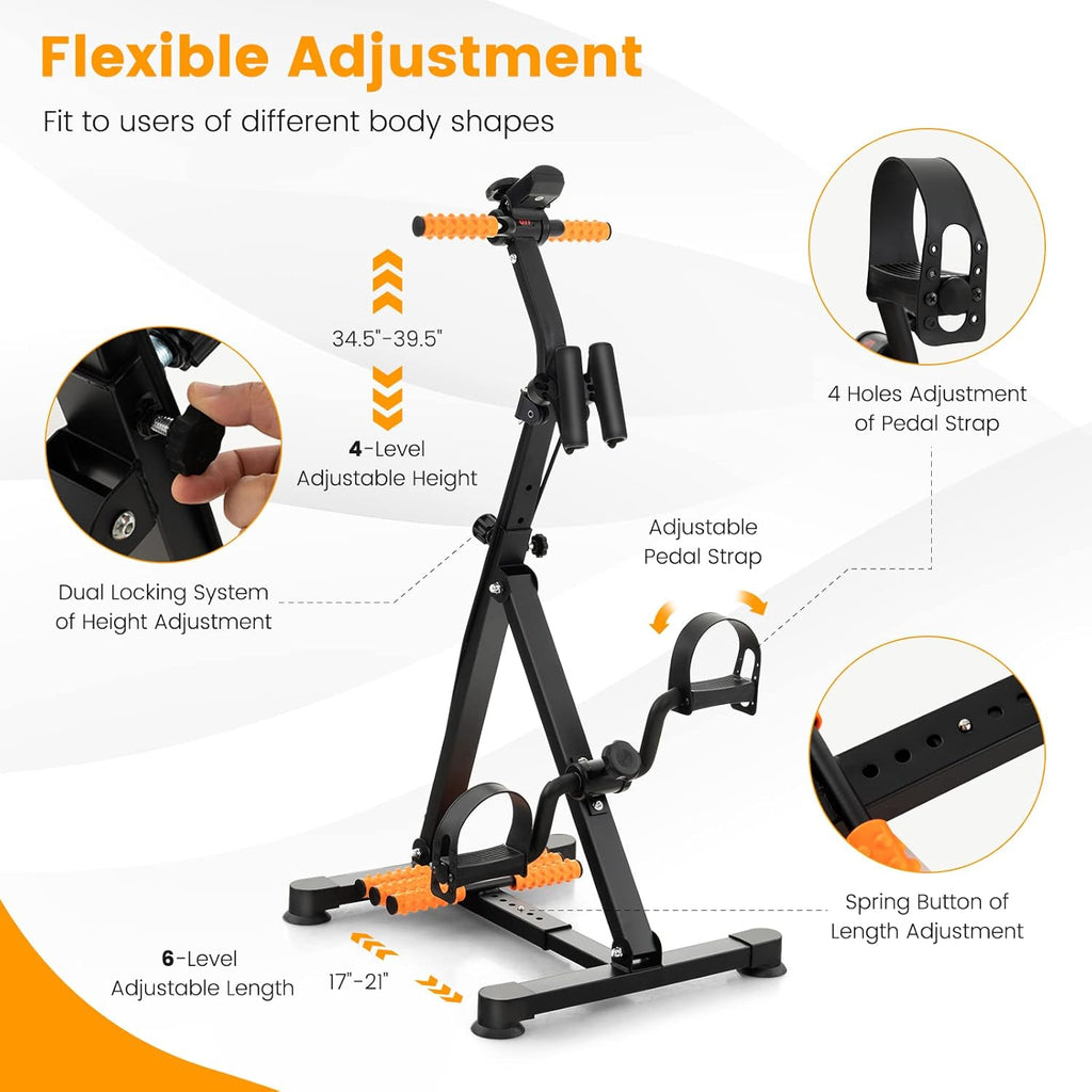 Pedal Exercise Bike with LCD Monitor, Adjustable Height and Length B834567