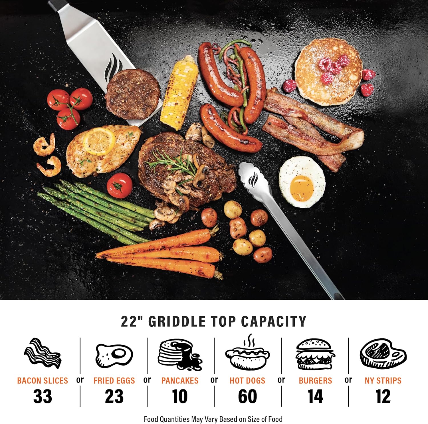22" Tabletop Griddle with Powder Coated Steel, Black P99084