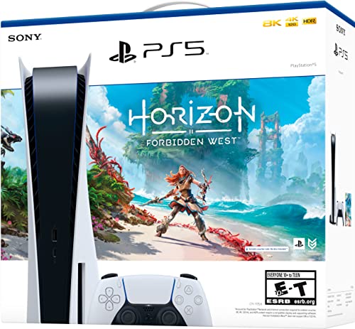 Playstation 5 Disc Version Console Horizon Forbidden West Bundle - 4K-TV Gaming, 16GB GDDR6 RAM, 8K Output, WiFi 6, Ultra-High Speed 825GB SSD L908