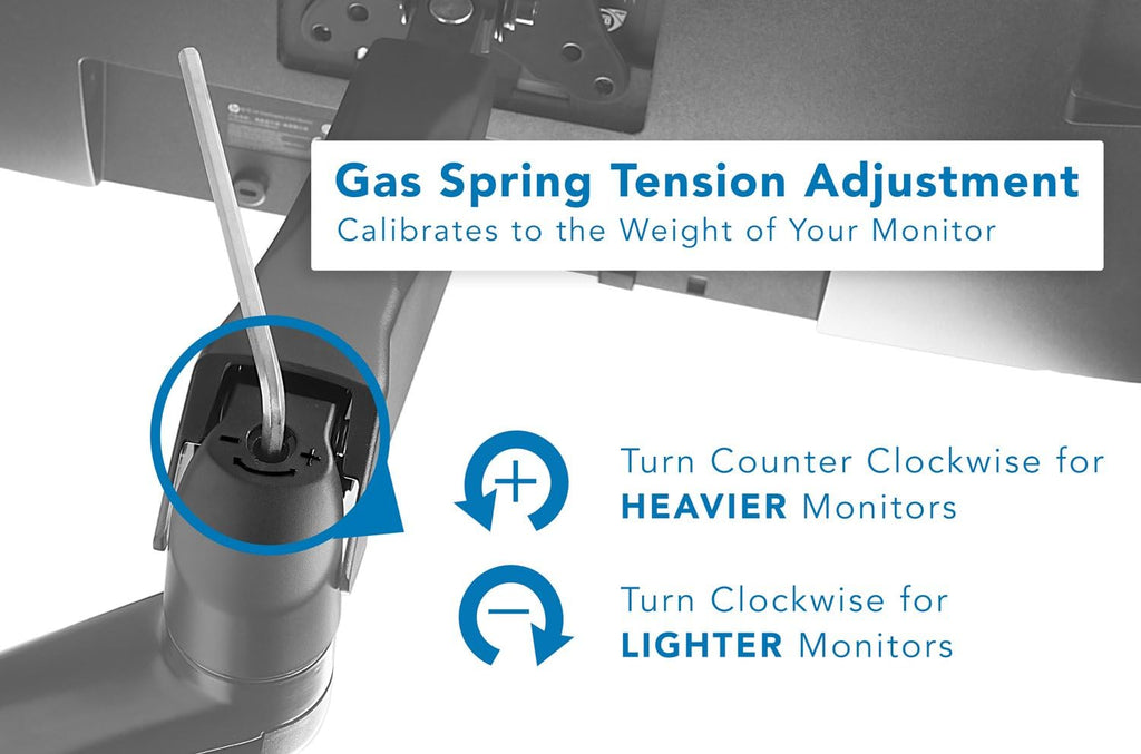 Full Motion Gas Spring Monitor Wall Mount Arm for 13-32 Inch Screens U355