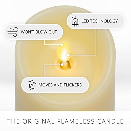 Set of 3 LED Pillar Candles with Remote (Ivory) D30205