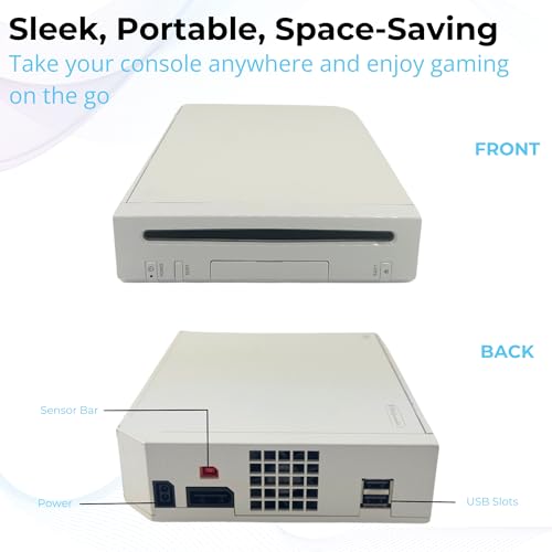 White Wii Console with 2 Remotes, 2 Nunchucks, Dual Dock Stand, Sensor Bar, AV Cable and 2 Gaming Sleeves K94767
