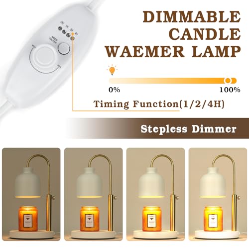 Blue Candle Warmer Lamp with Timer, Dimmable, 2 Bulbs D860