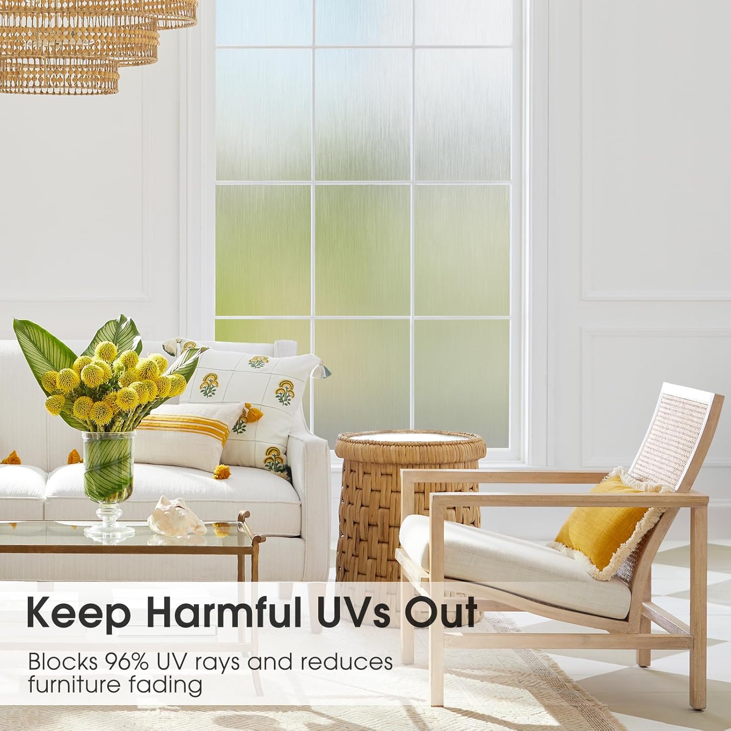 Silver 17.5 x 78.7 in Window Privacy Film B7507