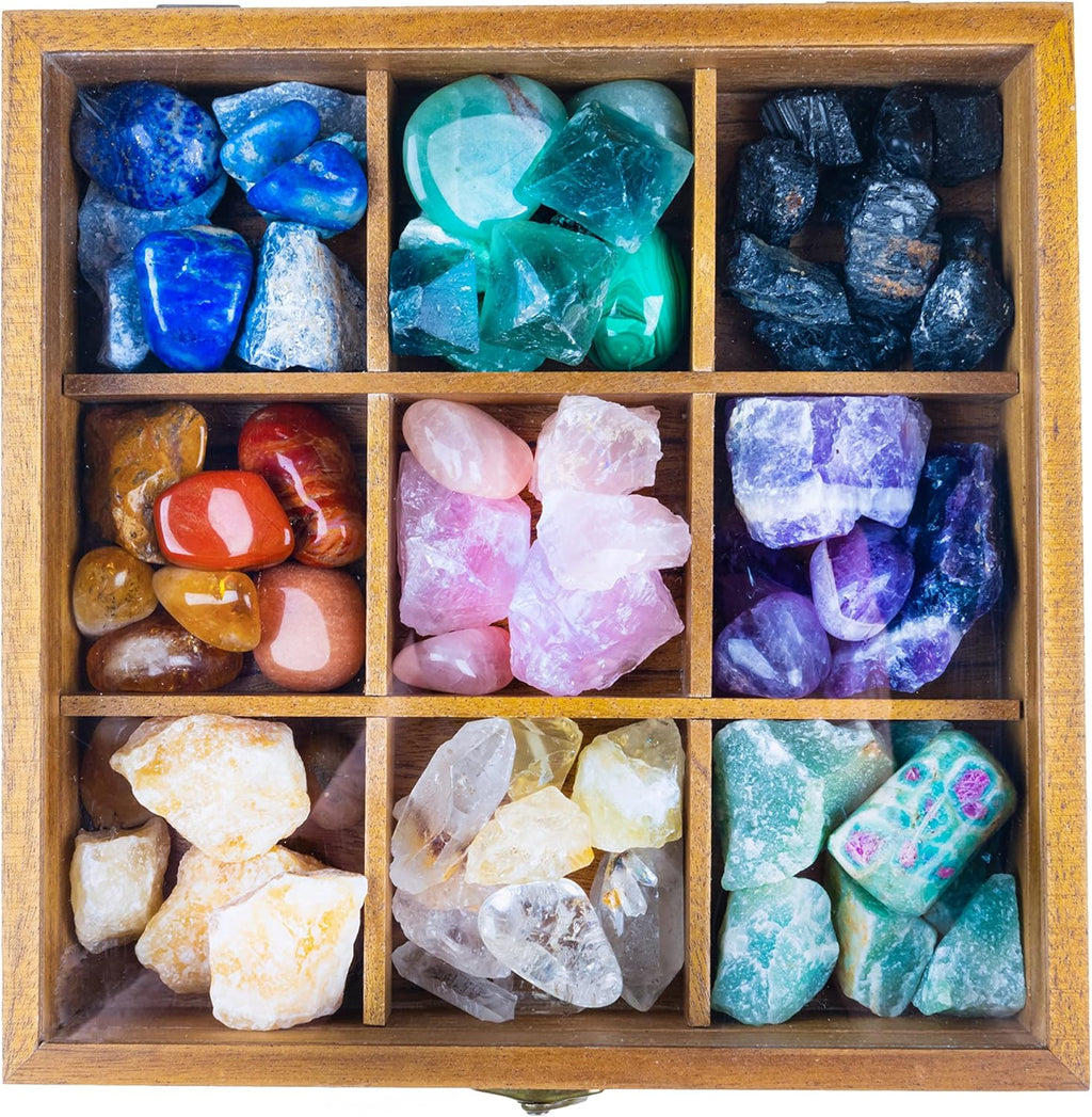 9 Grid Crystal Display Case with Acrylic Lid L81701